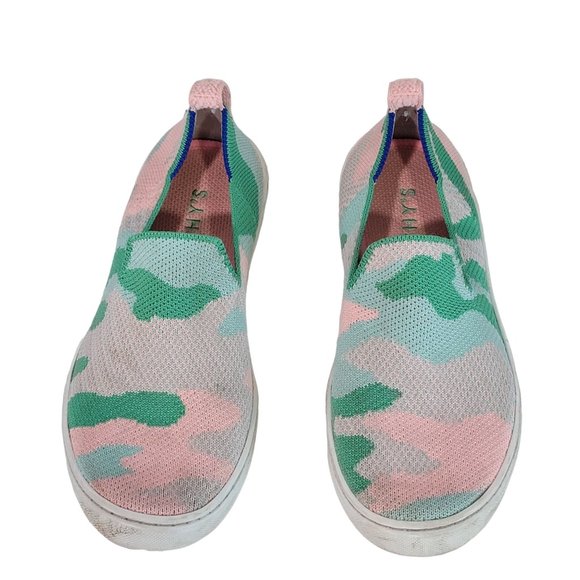 Rothy's The Kids Sneaker Size 2 Cotton Candy Camo Fabric Slip On Casual Shoes - Picture 5 of 12